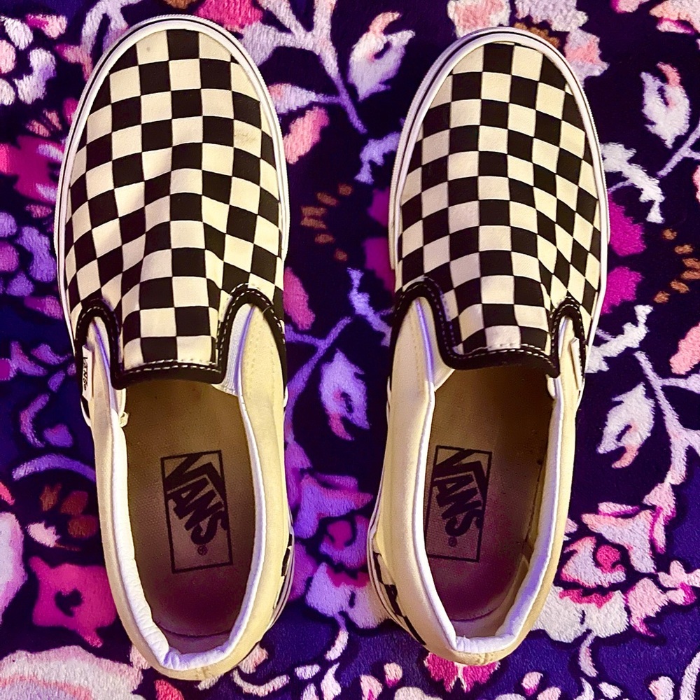 Vans Checkered Slip-Ons *USED ONCE*